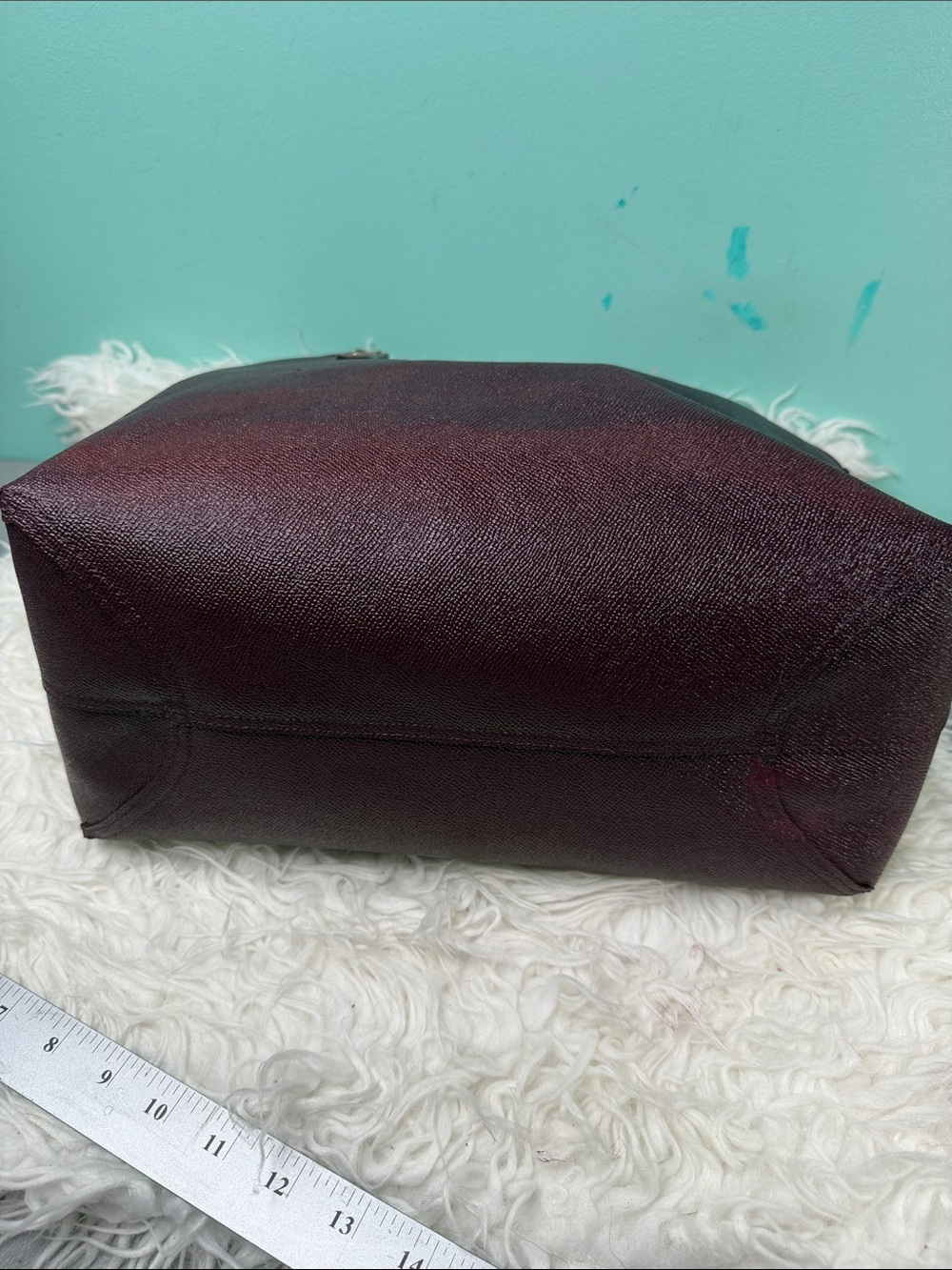 Coach Large Wine Red Leather Tote with Floral Lining - Picture 4 of 15